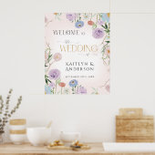 Poster Fleur sauvage Aquarelle Floral rose Mariage de bie (Cuisine)