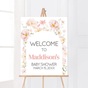 Poster Fleur sauvage Arch Baby in Bloom Baby shower Bienv