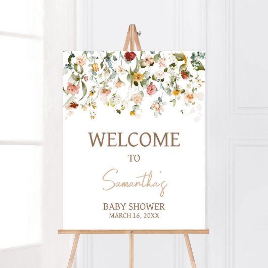 Poster Fleur sauvage Baby in Bloom Baby shower Bienvenue