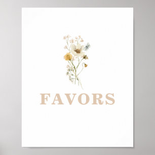 Poster Fleur sauvage Baby in Bloom Baby shower Faveurs Si