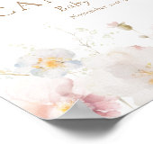 Poster Fleur sauvage Baby in Bloom Boy Baby shower (Coin)