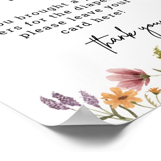 Poster Fleur sauvage Baby shower Diaper Raffle numérique (Coin)