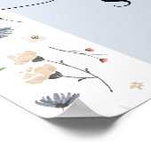 Poster Fleur sauvage Baby shower garçon Bienvenue (Coin)