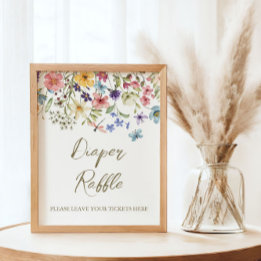 Poster Fleur sauvage Bébé En Fleur Baby shower Déchets Ra