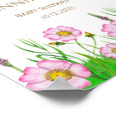 Poster Fleur sauvage bébé en fleurs baby shower accueil (Coin)