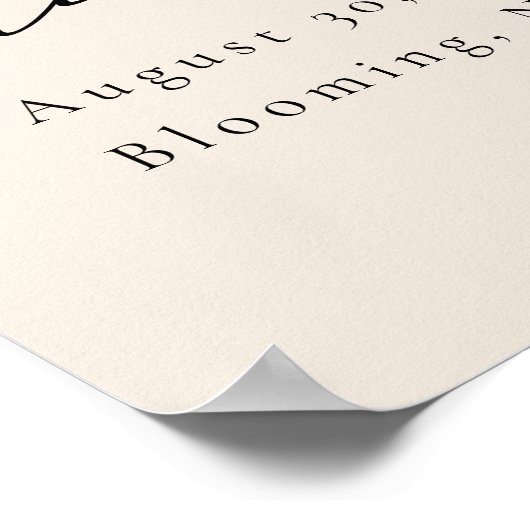 Poster Fleur sauvage Beige Printemps Baby shower Floral B (Coin)