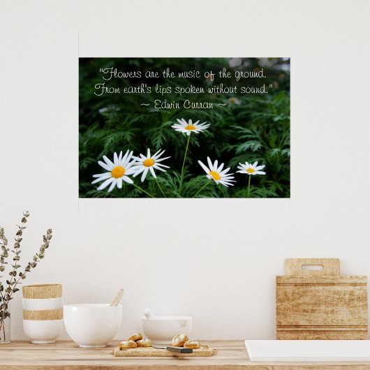 Poster Fleur sauvage blanc (Cuisine)