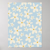 Poster Fleur sauvage Blue Daisies Boho Baby Girl Nursery (Devant)