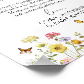 Poster Fleur sauvage Boho Baby shower Audio Guestbook Sig (Coin)