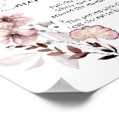 Poster Fleur sauvage boho Baby shower Mommy's Belly Jeu (Coin)