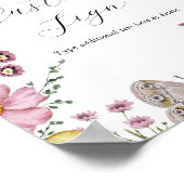 Poster Fleur sauvage Boho et papillons Panneau texte pers (Coin)