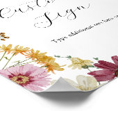 Poster Fleur sauvage Boho et papillons Panneau texte pers (Coin)