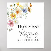 Poster Fleur sauvage Boho Fête des mariées Combien de bai (Devant)