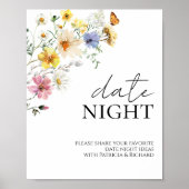 Poster Fleur sauvage Boho Fête des mariées Date Jar de nu (Devant)