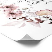 Poster Fleur sauvage boho Fête des mariées moderne Accuei (Coin)