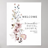 Poster Fleur sauvage boho Fête des mariées moderne Accuei (Devant)