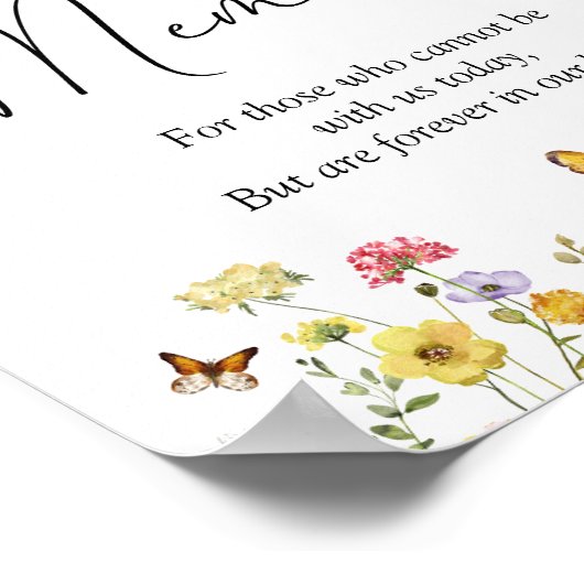 Poster Fleur sauvage Boho In Love Memory Mariage Sign (Coin)