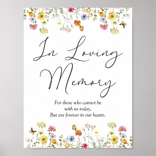 Poster Fleur sauvage Boho In Love Memory Mariage Sign (Devant)