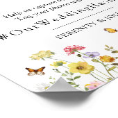 Poster Fleur sauvage Boho Mariage Oh Snap Hashtag (Coin)