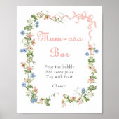 Poster Fleur sauvage Bow Baby shower Momosa Bar (Devant)