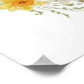 Poster Fleur sauvage Bow cadre Baby shower jaune Accueil (Coin)