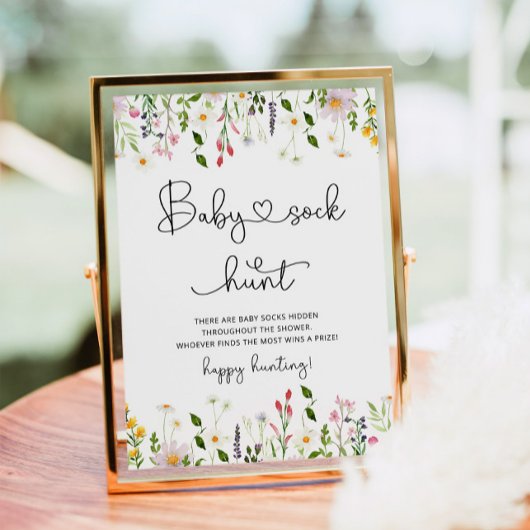 Poster Fleur sauvage Chasse de chaussettes bébé baby show