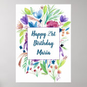 Poster Fleur sauvage coloré (Devant)