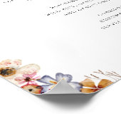 Poster Fleur sauvage coloré | Panneau du menu Mariage (Coin)