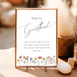 Poster Fleur sauvage coloré | Symbole du livre d'invité p<br><div class="desc">Ce fleur sauvage coloré | meadow photo panneau du livre d'or est parfait pour votre mariage d'été simple et capricieux boho arc en ciel. Les fleurs aux couleurs rose, jaune, orange et or, qui donnent à ce produit l'impression d'un élégant jardin vintage minimaliste de printemps hippie. Le design moderne est...</div>