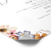 Poster Fleur Sauvage Colorée | Panneau de Boissons Signat (Coin)