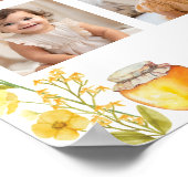 Poster Fleur sauvage d'abeilles miel Premier anniversaire (Coin)