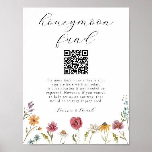 Poster Fleur sauvage dans le Fonds de lune de miel en fle (Devant)