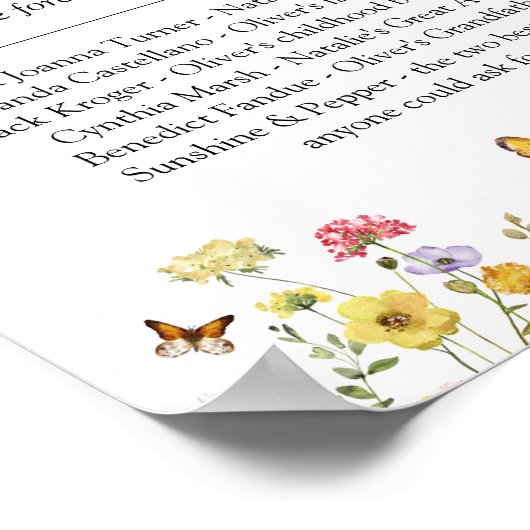 Poster Fleur sauvage dans Love Memory Signé Mariage (Coin)