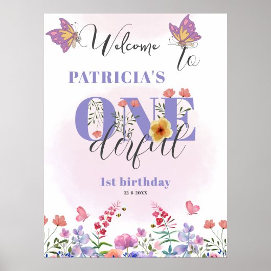 Poster Fleur sauvage d'aquarelle Onederday Welcome (Devant)