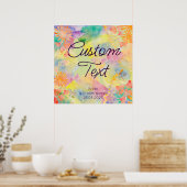 Poster Fleur sauvage d'aquarelle psychédélique (Cuisine)