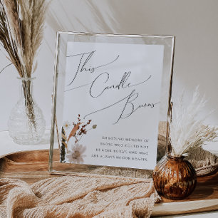 Poster Fleur sauvage d'automne Boho Ce Panneau Brûle De