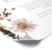 Poster Fleur sauvage d'automne Boho | Cérémonie de débran (Coin)