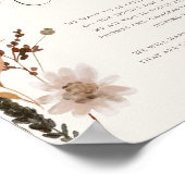 Poster Fleur sauvage d'automne Boho | Cérémonie de débran (Coin)