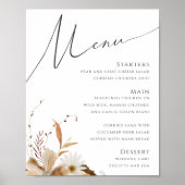 Poster Fleur sauvage d'automne Boho | Panneau du menu Mar (Devant)