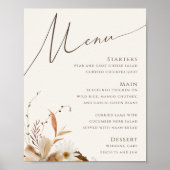 Poster Fleur sauvage d'automne Boho | Panneau Menu Mariag (Devant)