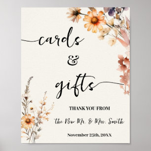 Poster Fleur sauvage d'automne Cartes et cadeaux Wedding 