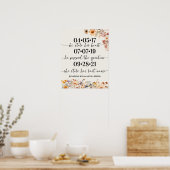 Poster Fleur sauvage d'automne Meilleur Mariage de jour D (Cuisine)