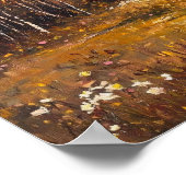 Poster Fleur sauvage d'automne peinture paysage de terrai (Coin)