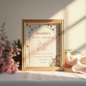 Poster Fleur sauvage de crème Bunny Rustic Diaper Raffle