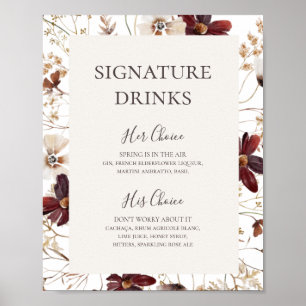 Poster Fleur sauvage de Cuivre Bourgogne Signature Bois