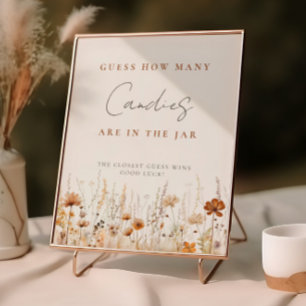 Poster Fleur sauvage de l'automne Baby shower de champ de