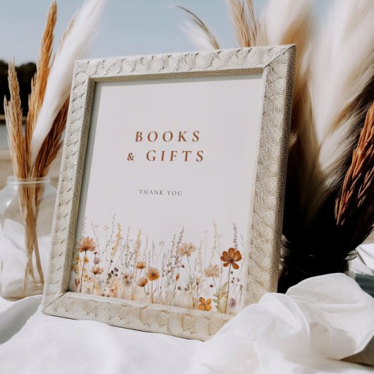 Poster Fleur sauvage de l'automne Baby shower de terrain 