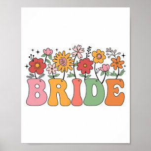 Poster Fleur sauvage de mariée Floral Mariage de la fête