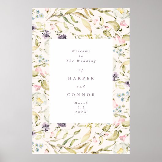 Poster Fleur sauvage de printemps Boho Pampas Mariage (Devant)