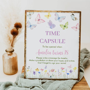 Poster Fleur sauvage des signes de la capsule d'heure d'a